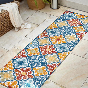 Cassis Ornate Ogee Trellis High-low Indoor/outdoor Area Rug